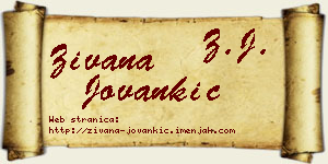 Živana Jovankić vizit kartica